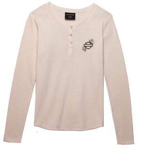 Harley-Davidson Women's
Fireside Roses Thermal White
Henley  Sz:  XL